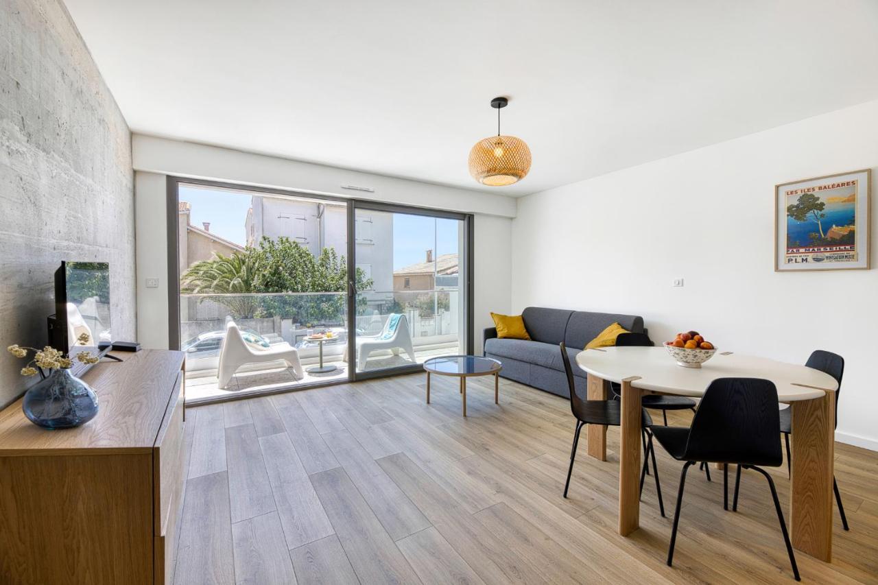 South-Of-France T2 Neuf Haut De Gamme, Climatise, Parking Gratuit, 2Eme Ligne Balcon Carnon-Plage Bagian luar foto