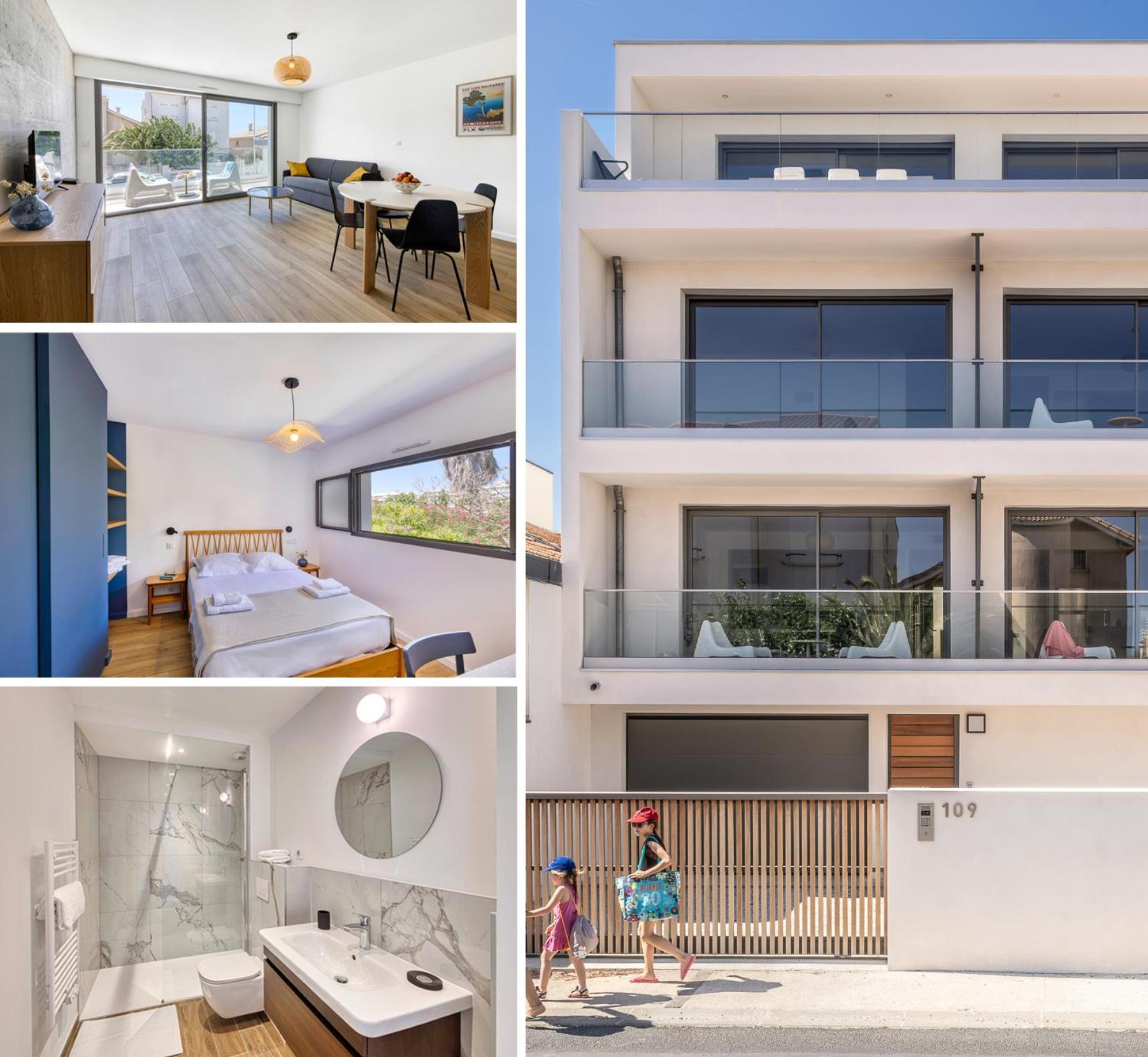 South-Of-France T2 Neuf Haut De Gamme, Climatise, Parking Gratuit, 2Eme Ligne Balcon Carnon-Plage Bagian luar foto
